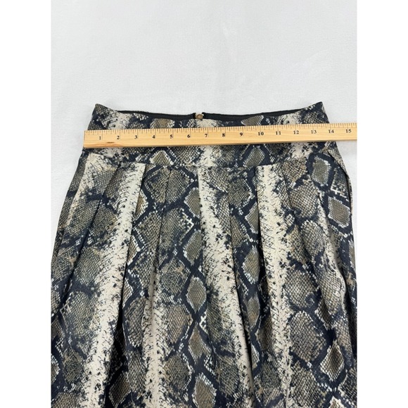Gracia Pleated Satin Wide Leg Pants Women Medium  Snake Print Flowy Boho - Picture 7 of 13